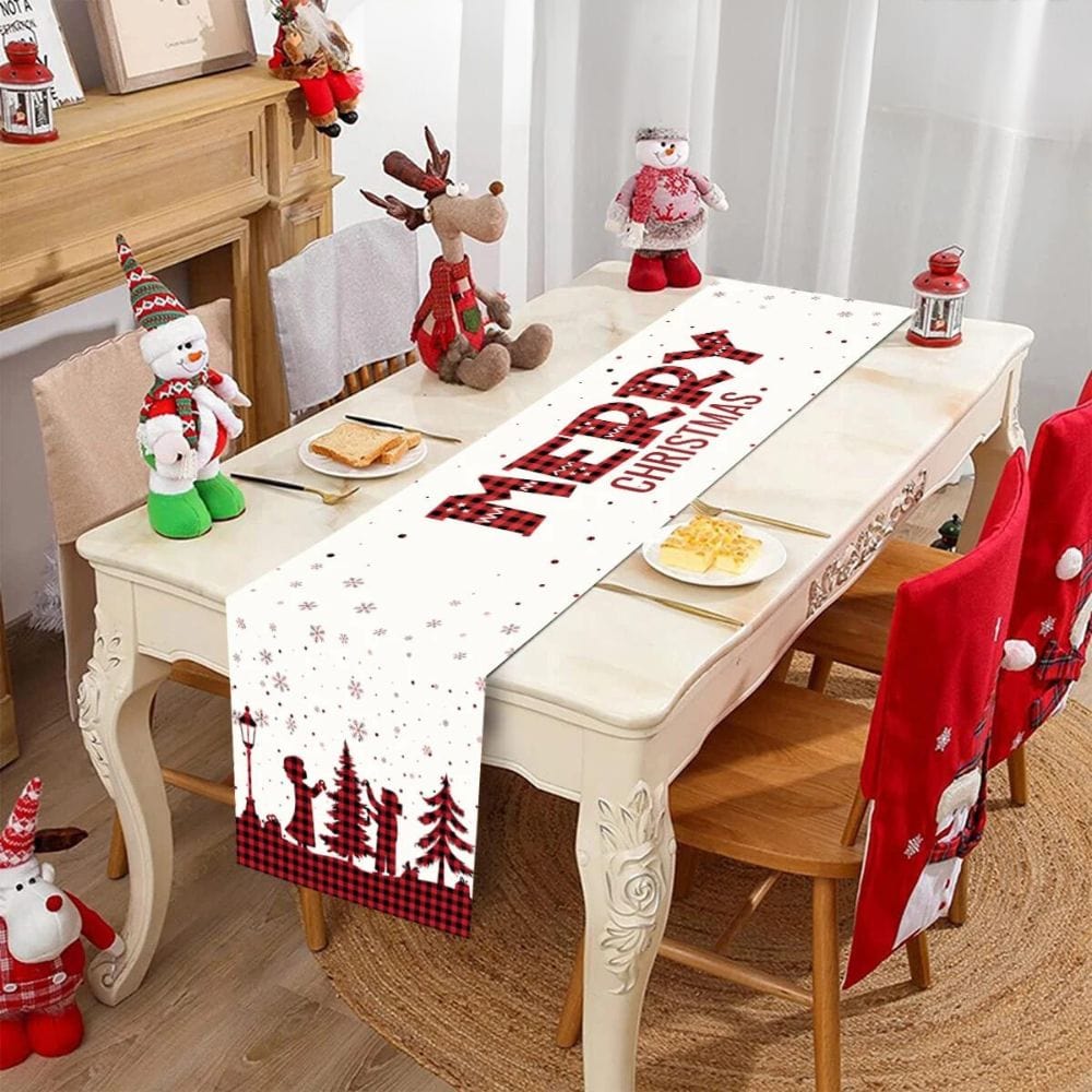 Chemin de Table Blanc Noel 35x180cm / Merry