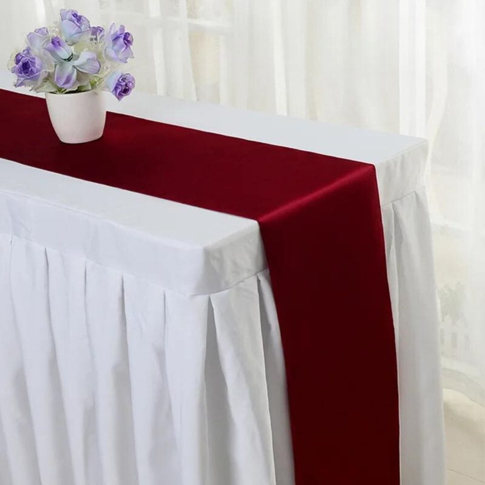 Chemin de Table Bordeaux Mariage 30x275cm / Rouge Bordeaux