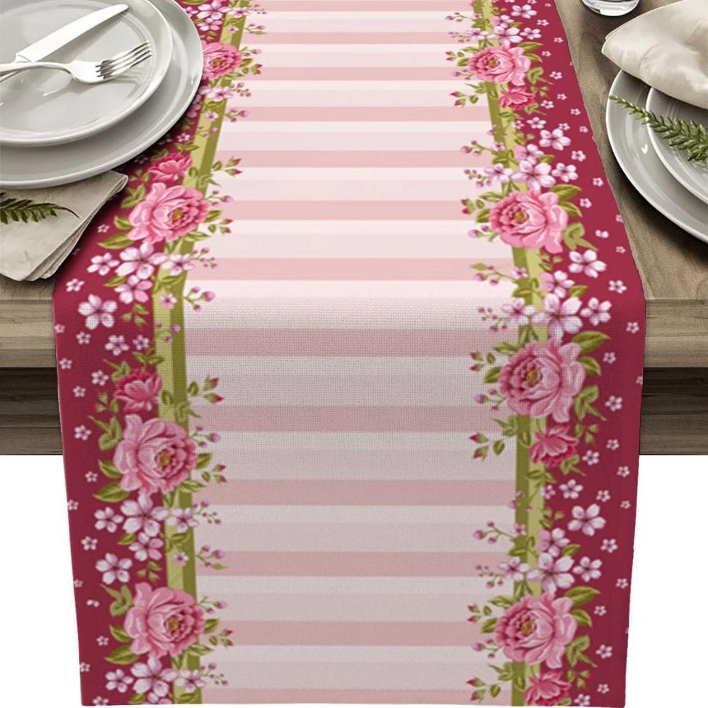 Chemin de Table Fleurs Mariage 150x33cm / Linflora