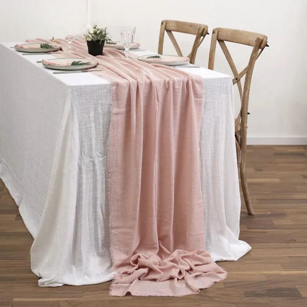 Chemin de Table Lin Rose 63cm x 300cm / Rose Pale