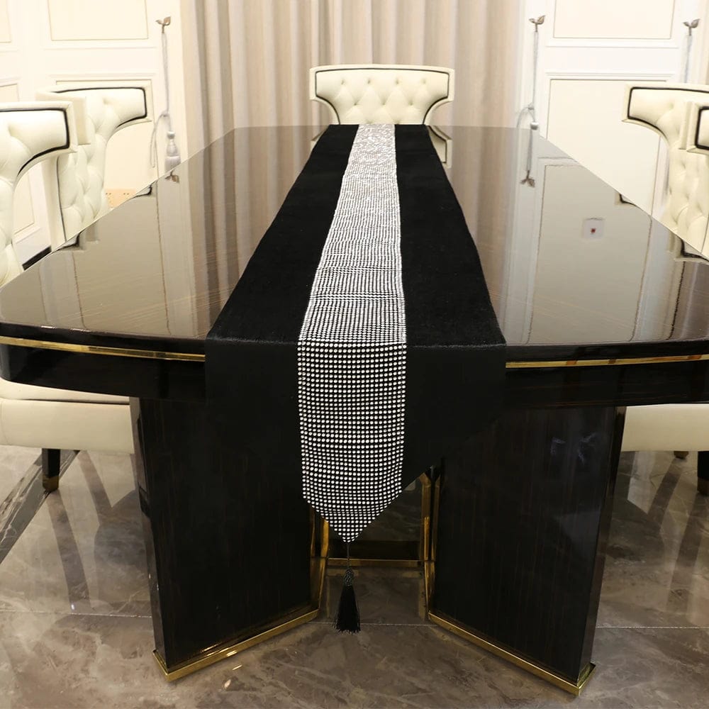 Chemin de Table Noir Argent