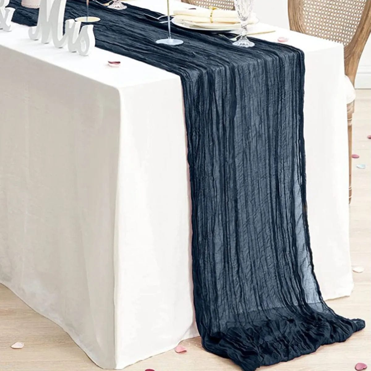 Chemin de Table Noir Tissu