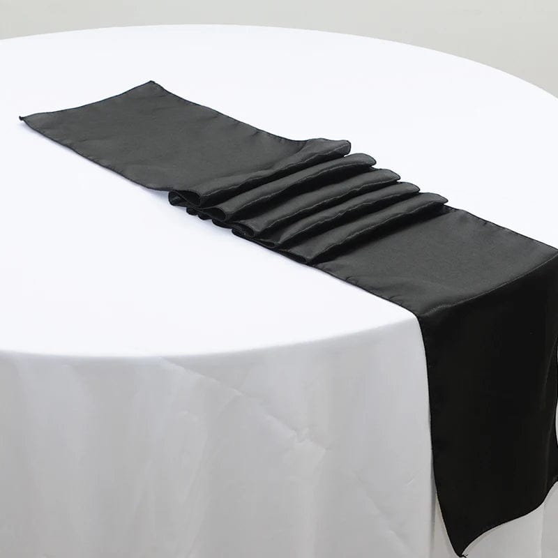 Chemin de Table Ronde Mariage 30x275cm / Noir