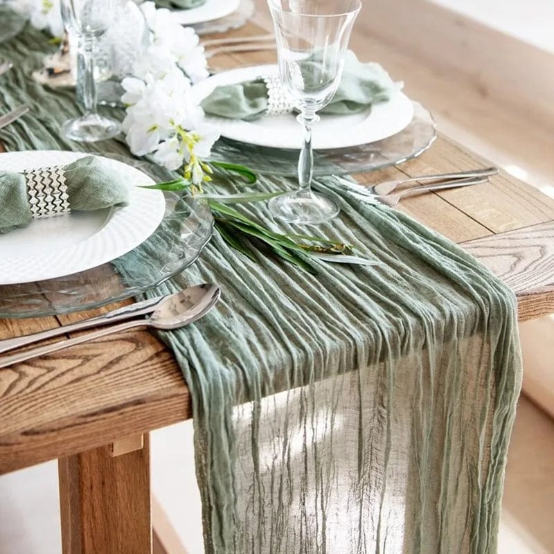 Chemin de Table Tissu Vert