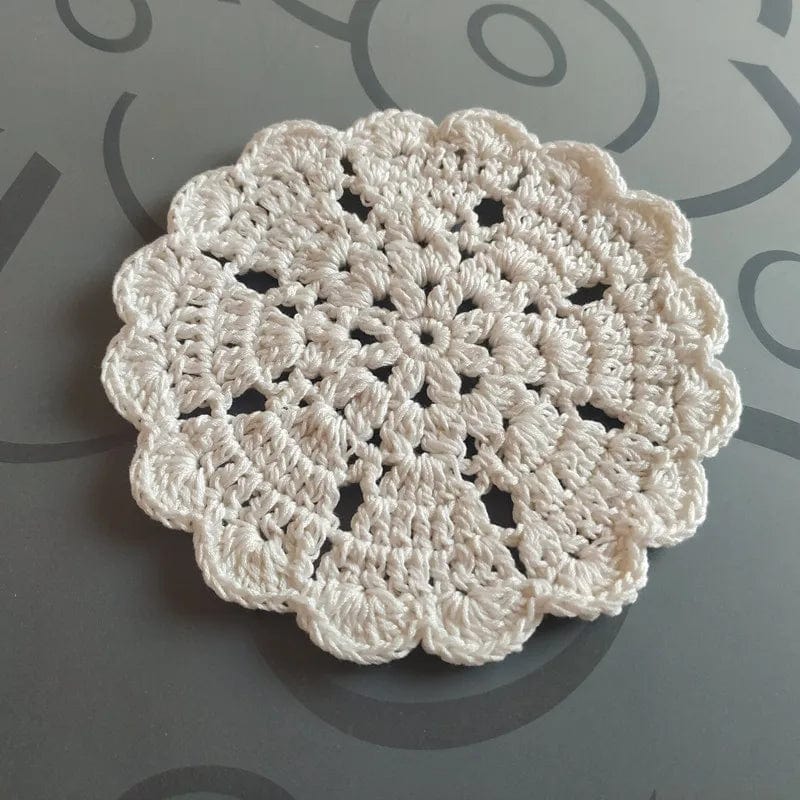 Dessous de Verre au Crochet 11 cm / Set de 1 / Blanc