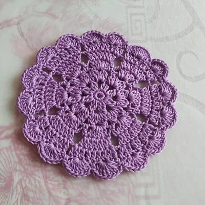 Dessous de Verre au Crochet 11 cm / Set de 1 / Violet