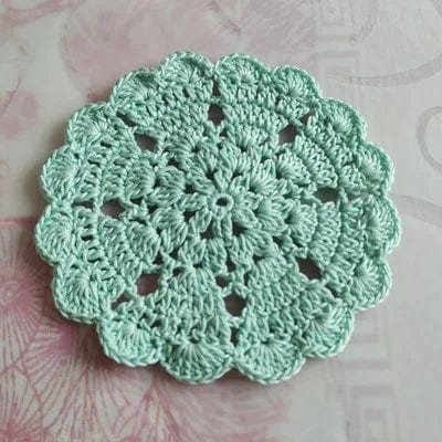 Dessous de Verre au Crochet 11 cm / Set de 1 / Turquoise