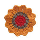 Dessous de Verre Fleur 10 cm / Fleur Orange/Rouge