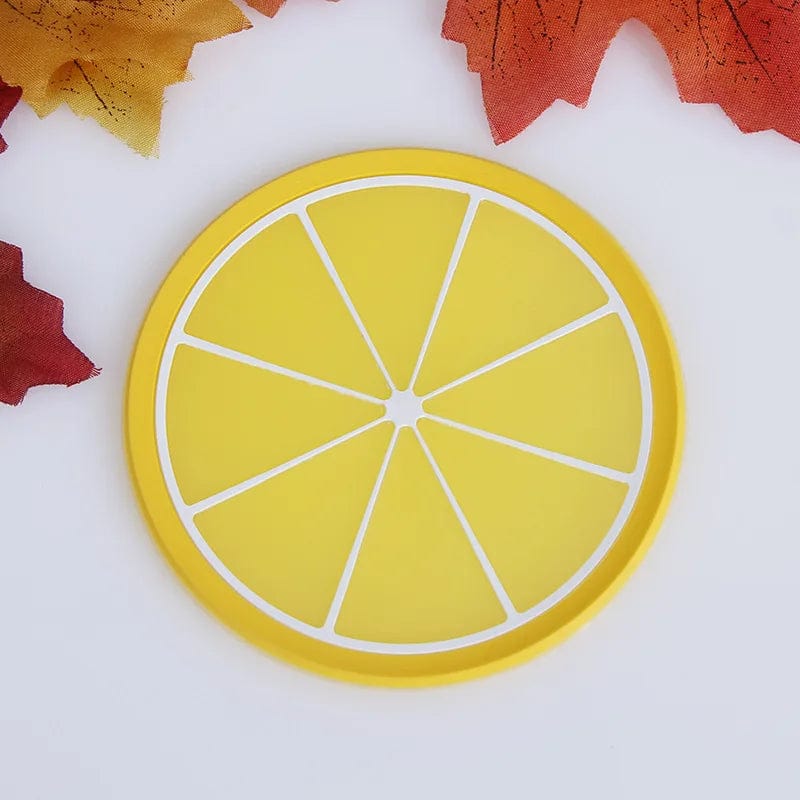 Dessous de Verre Fruit 9 cm / Citron Jaune