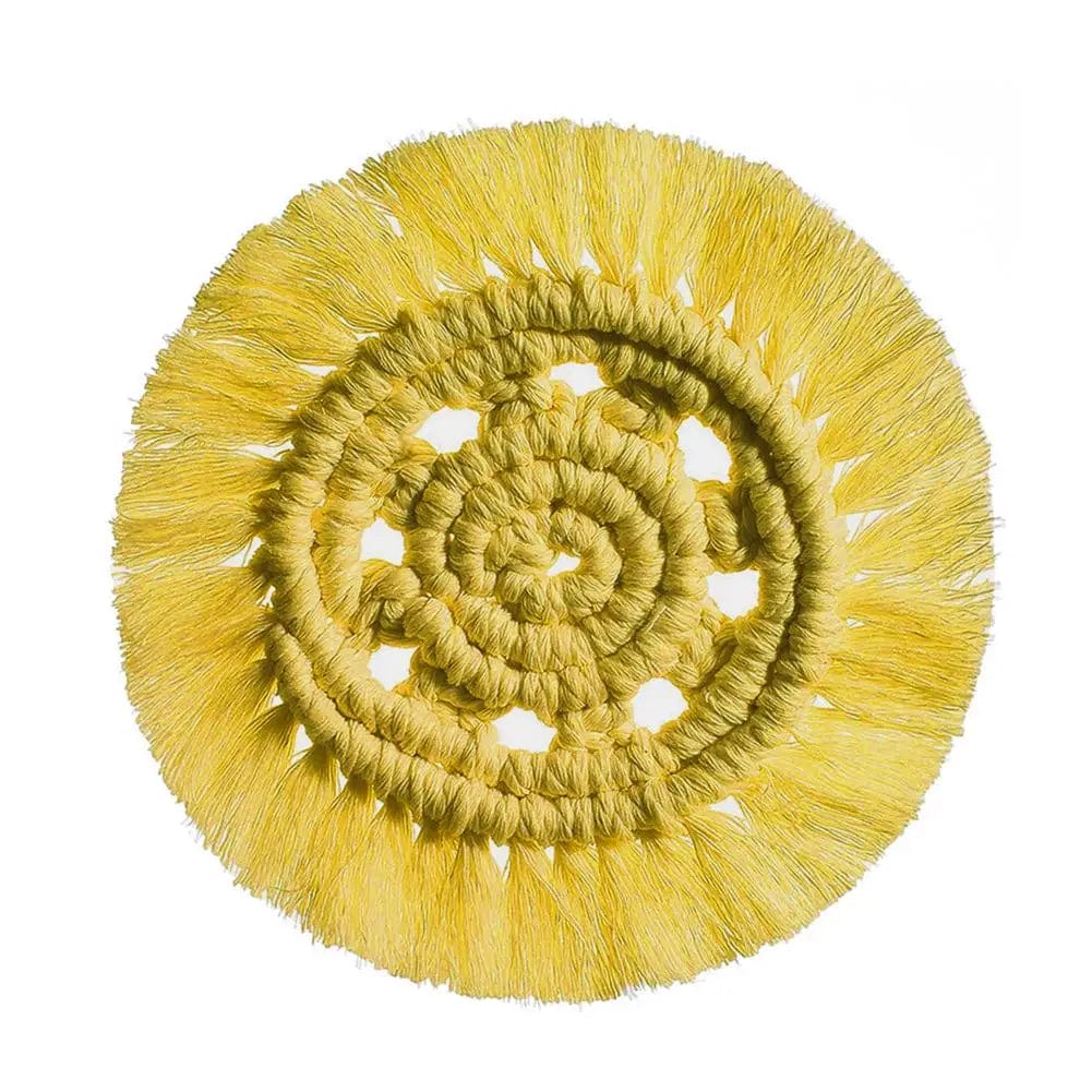 Dessous de Verre Macramé 20 cm / Jaune