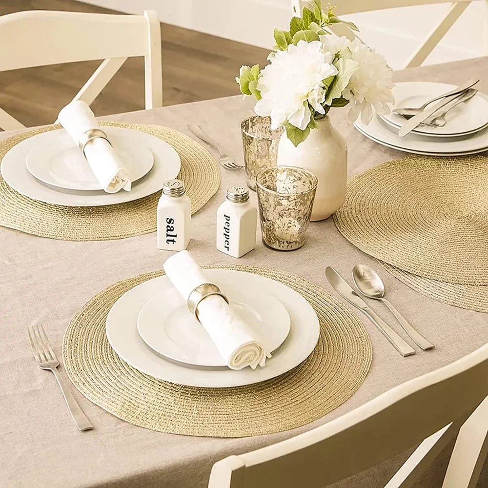 Lot Set de Table Doré 38cm / Set de 6 / Doré