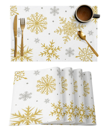 Set de Table Blanc Noël 33 x 48 cm / 4 Pcs