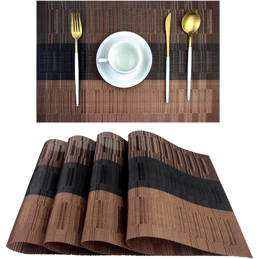 Set de Table Facile à Nettoyer 30x45cm / Set de 4 / Marron