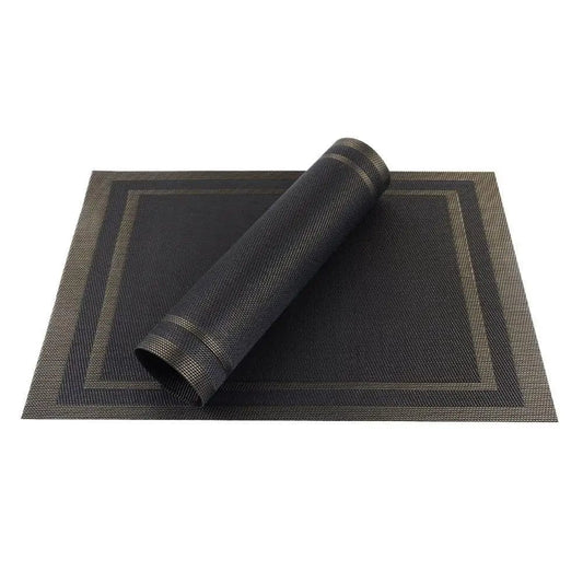 Set de Table Noir Rectangulaire 30x45cm / Set de 4 / Noir