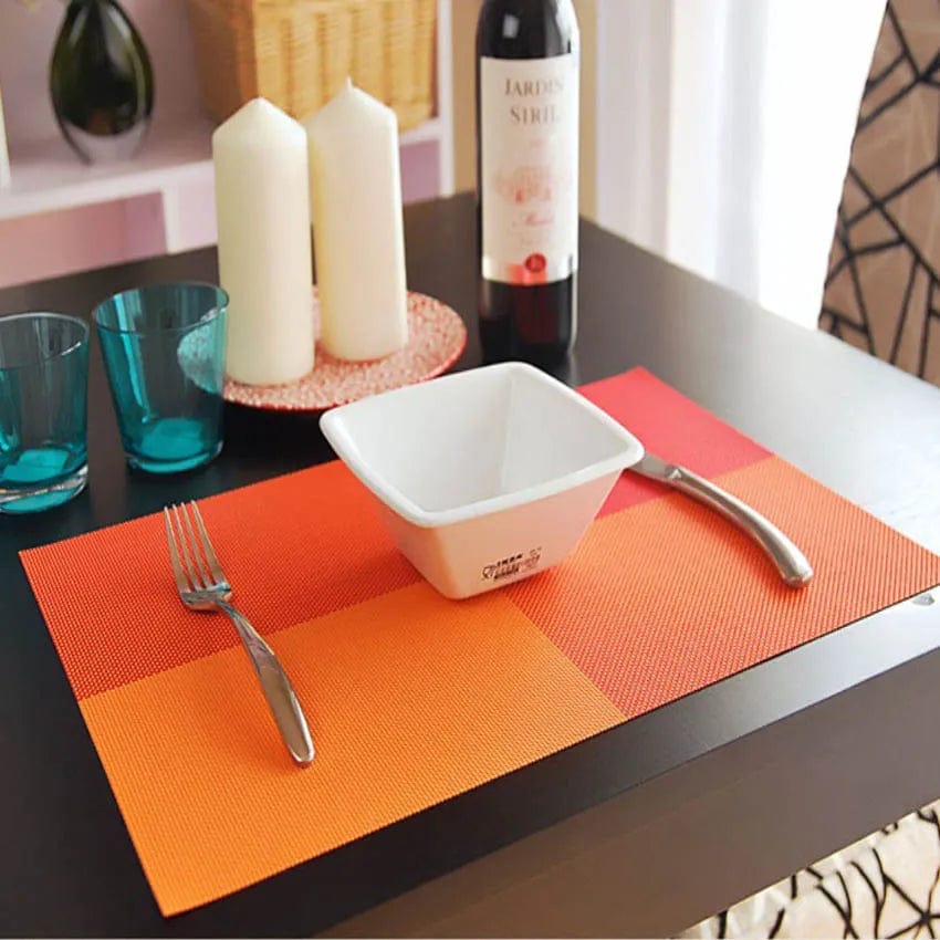 Set de Table Orange PVC 30x45cm / Set de 4 / Orange