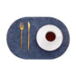 Set de Table Ovale Design 43x30cm / Bleu Foncé