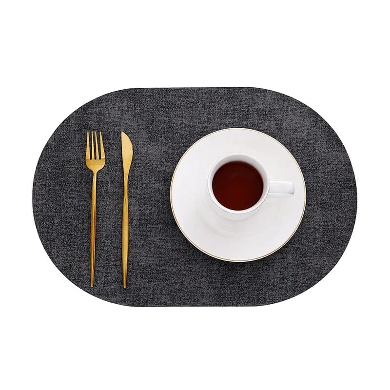 Set de Table Ovale Design 43x30cm / Gris Foncé