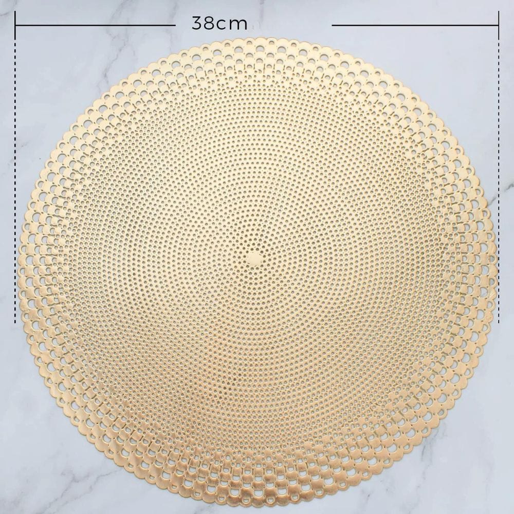 Set de Table Rond Doré 38cm / Set de 4 / Doré