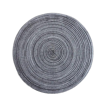 Set de Table Rond Gris Argent 11 cm / Gris Foncé