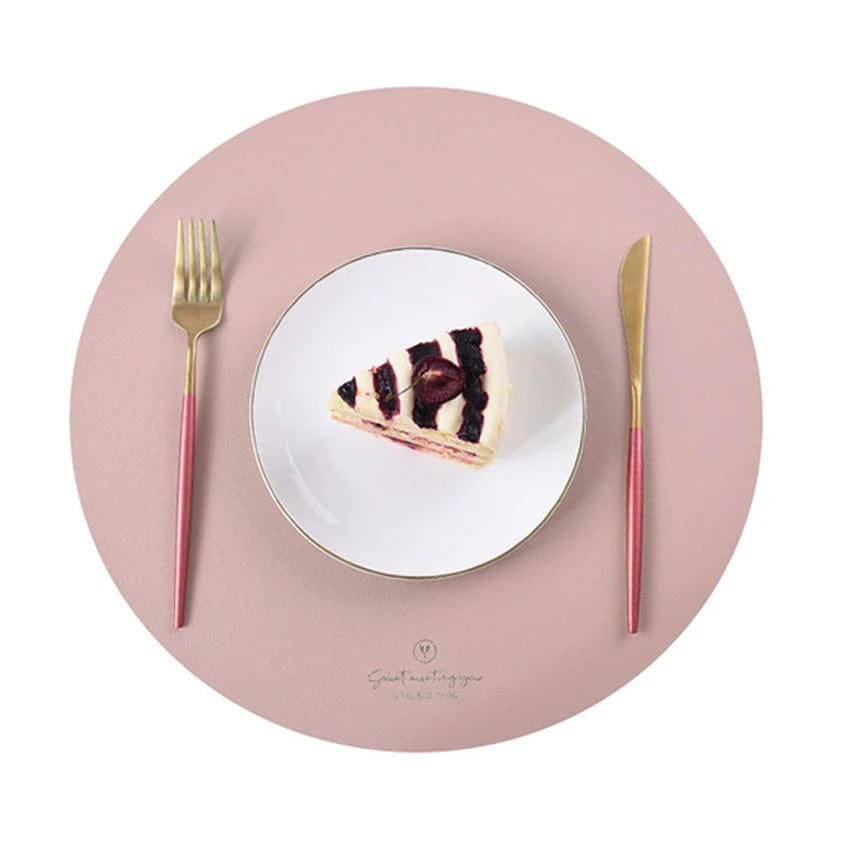 Set de Table Rond Lavable 38cm / Set de 4 / Rose Pâle