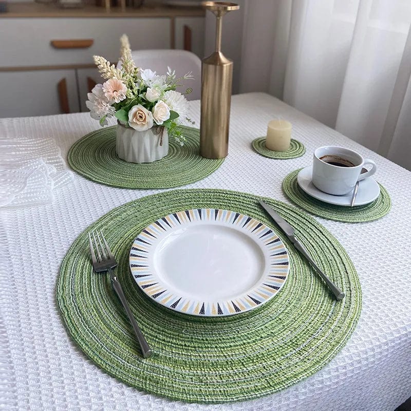 Set de Table Rond Vert Anis