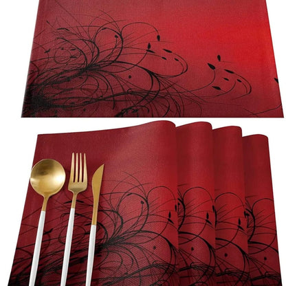 Set de Table Rouge et Noir 30x45cm / Set de 4