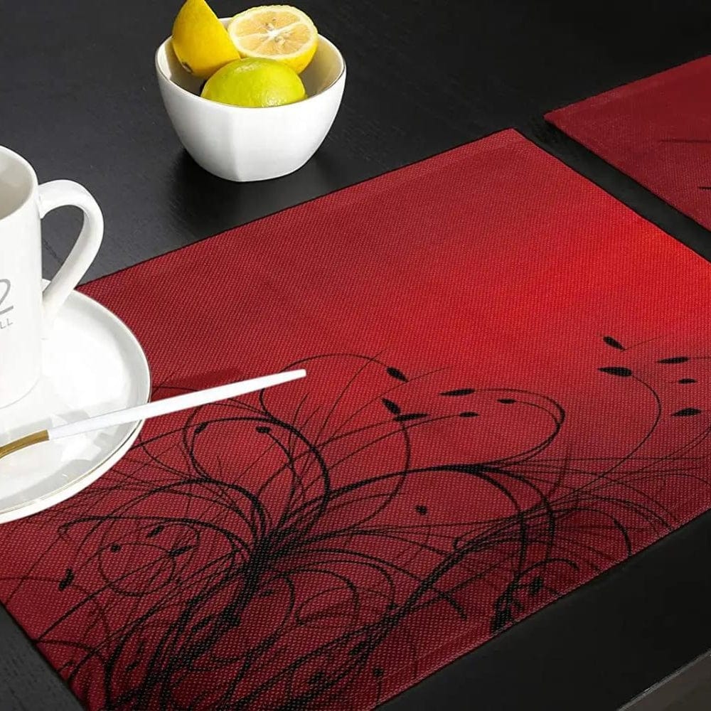 Set de Table Rouge et Noir 30x45cm / Set de 4