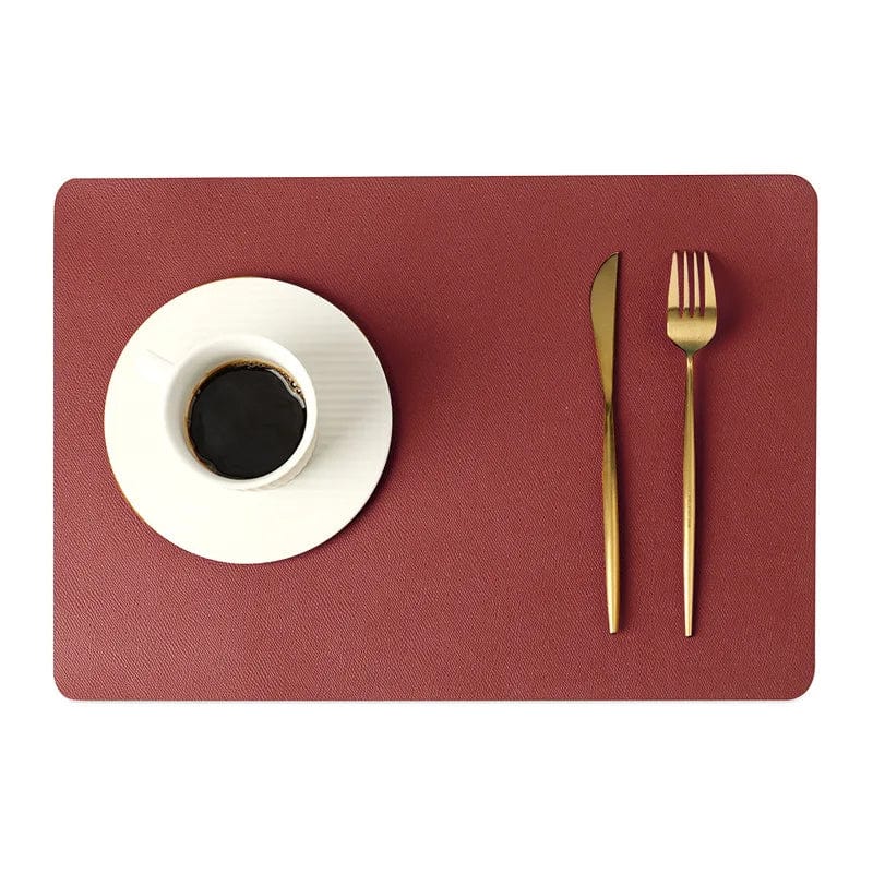 Set de Table Simili Cuir 43x30cm / Rouge