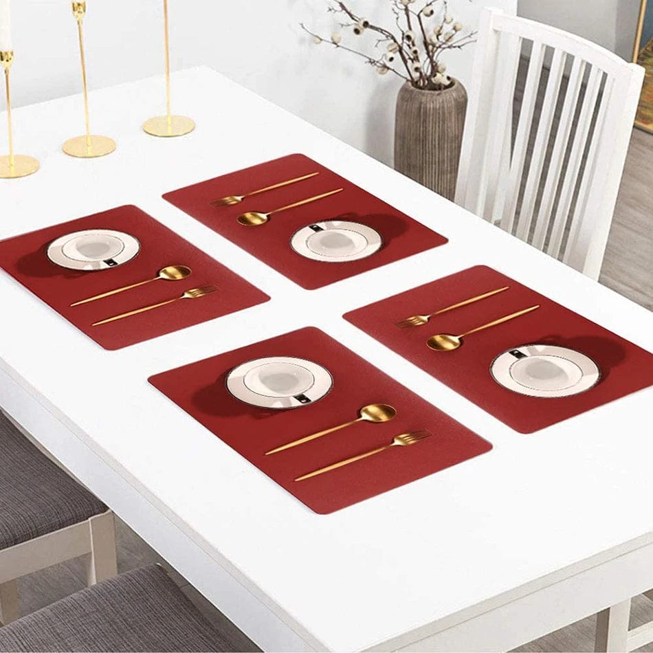 Set de Table Simili Cuir Rouge 30x45cm / Rouge