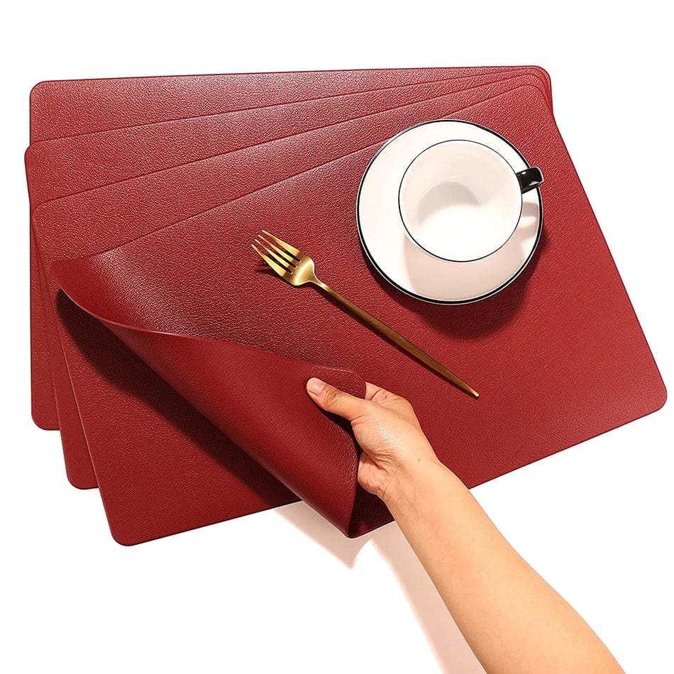 Set de Table Simili Cuir Rouge 30x45cm / Rouge