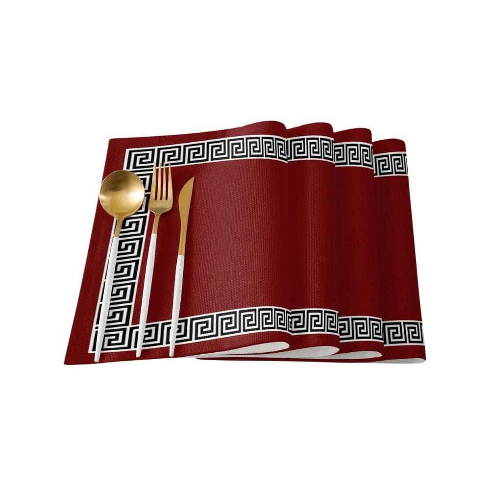 Set de Table Tissu Rouge 42x32cm / Set de 4 / Rouge Bordeaux